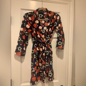 Boys fleece robe in a sports pattern